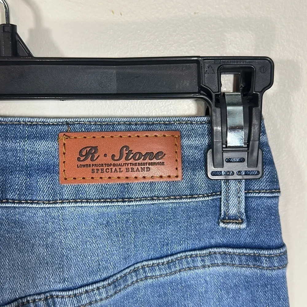 Shein R. Stone  Size 4 Cuffed Skinny Jeans Denim Blue Classic Fit
